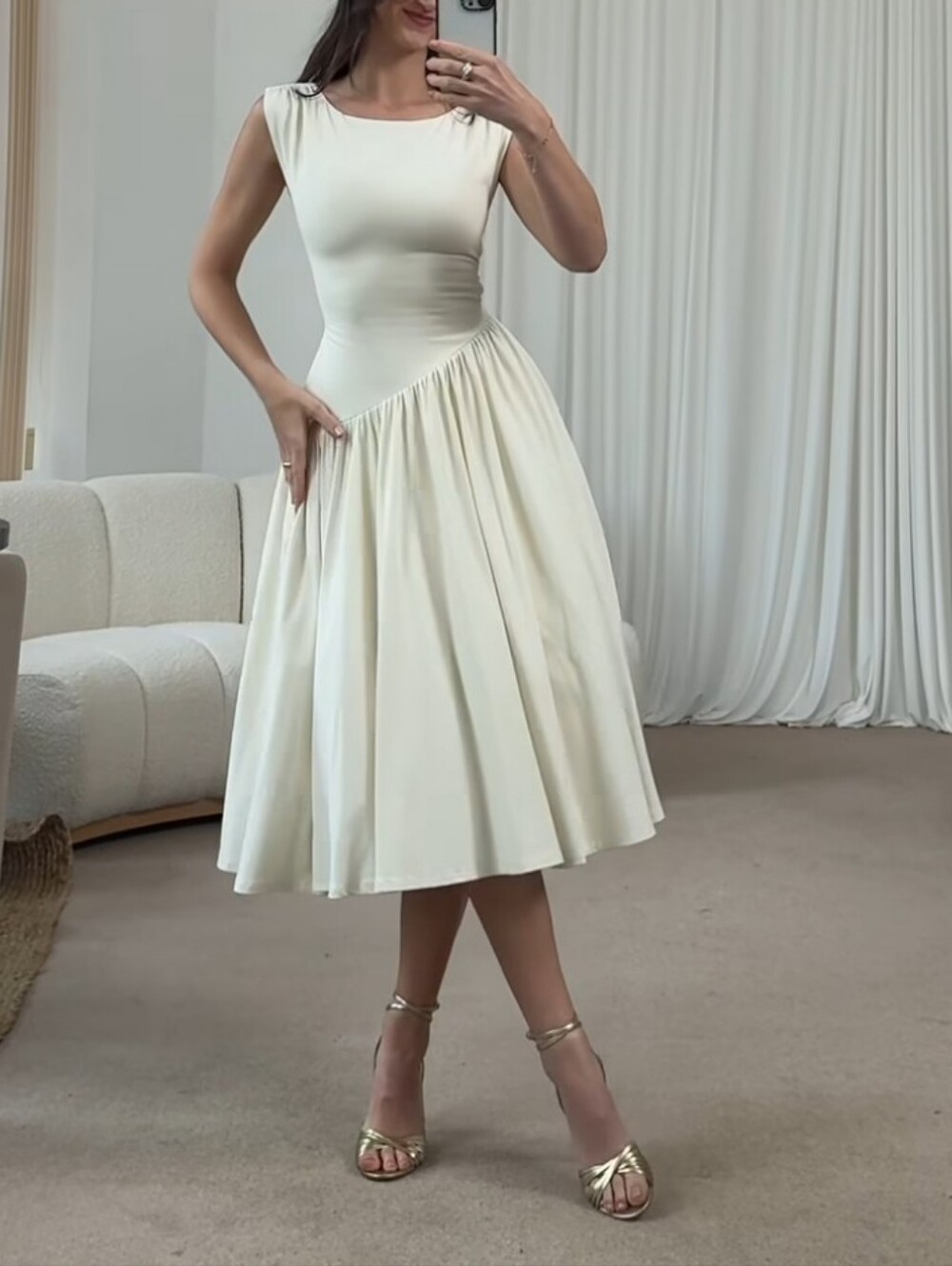 AYM Studio Loulou Vintage Cream Dress XS
